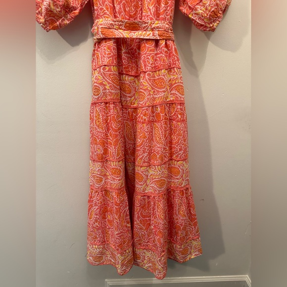 Cleobella Pink/Orange Midi Dress size Medium - Picture 7 of 9